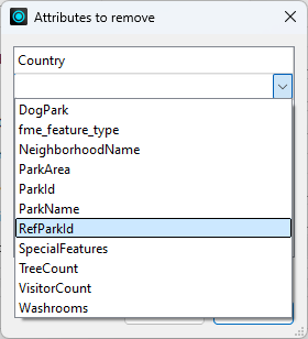 Selecting attributes to remove